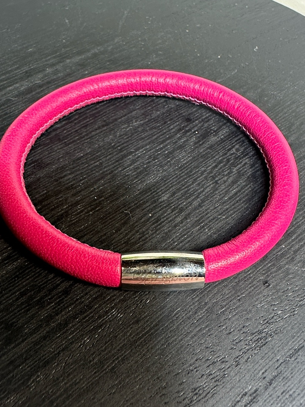 Brighton charm bracelet silver magnetic pink leather